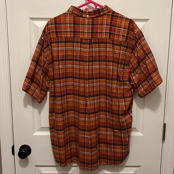 Orange Plaid Button Down Shirt - Picture 5 of 5